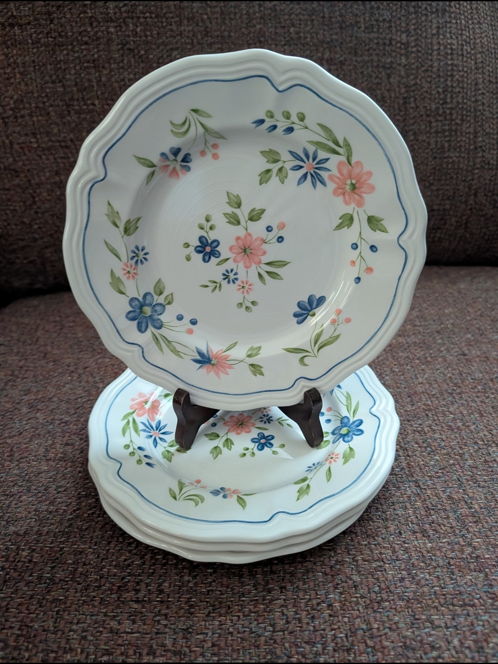 Vintage Country French Ironstone Salad Plates By Sears Made In Japan- Set of 4